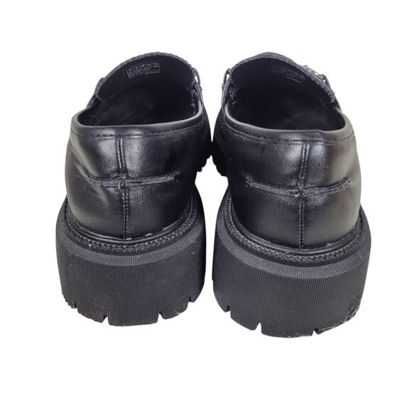 Skechers Black Faux Leather Memory Foam Chunky Loafers Womens Size 7 90s Retro - Picture 5 of 9